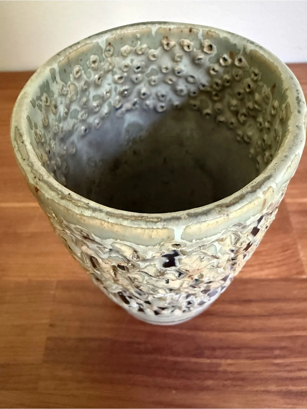 Vintage Jasba Keramik Vase Brutalist Textured Relief West German Pottery